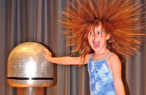 Girl holding static charge